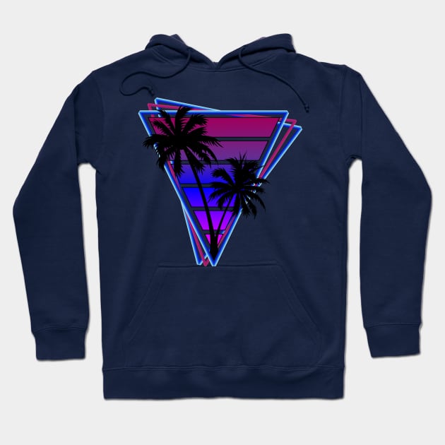 Retrowave style palm tree sunset Tri Hoodie by Brobocop